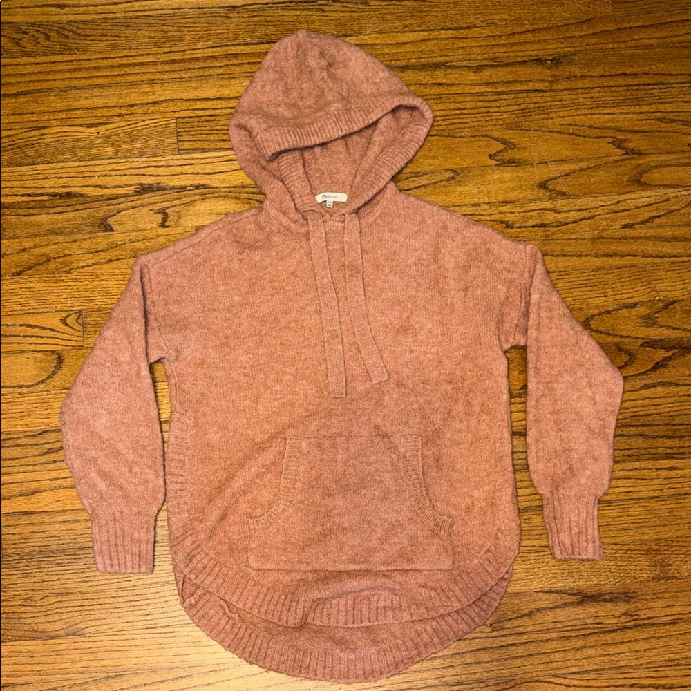 Madewell Wool Blend Blush Pink Hooded Knit Sweater Size XXS